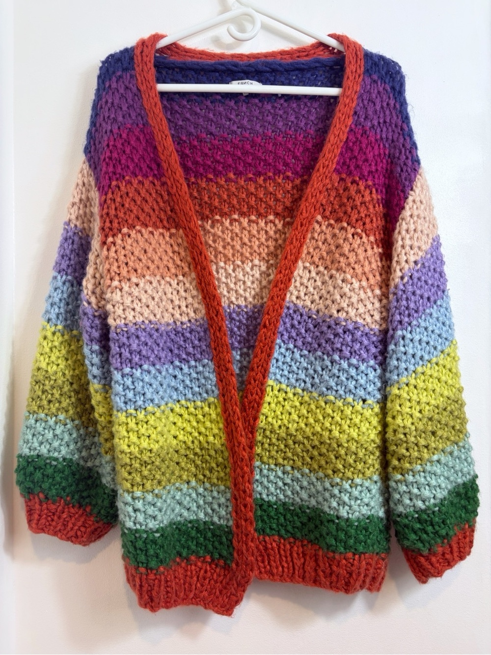 Anthropologie FRNCH Paris Lobelia Rainbow Knit Cardigan Sweater SEE DESCRIPTION